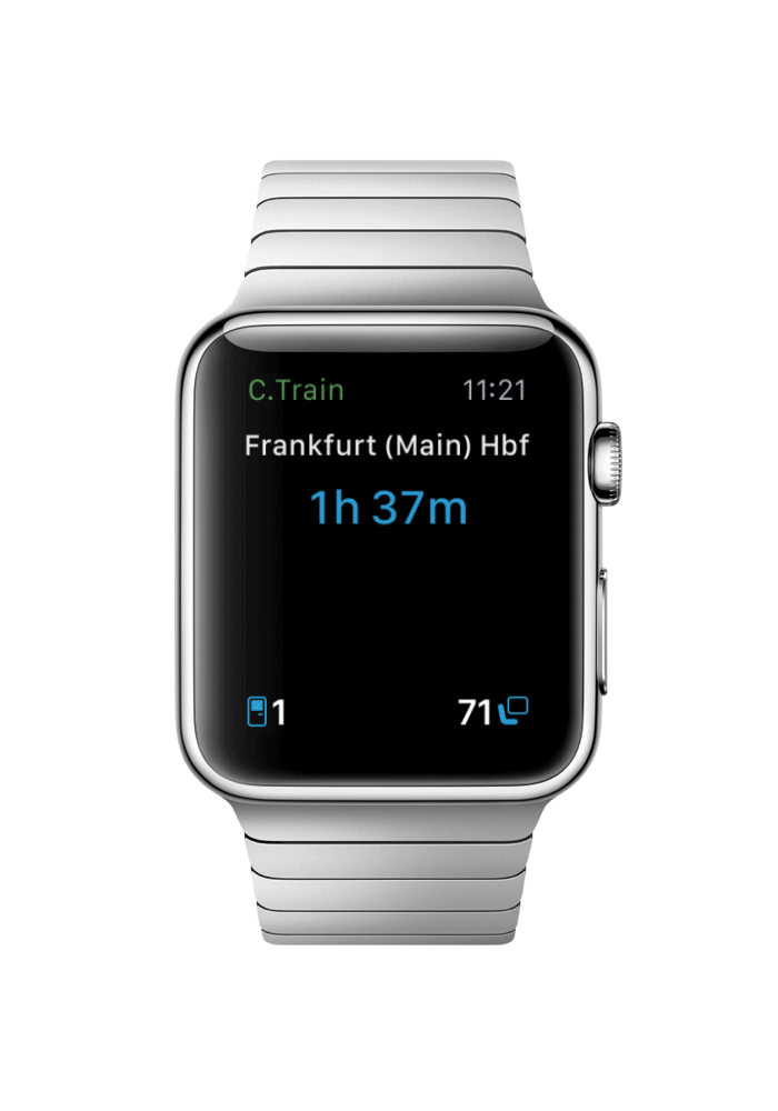 watch app, pendant le trajet