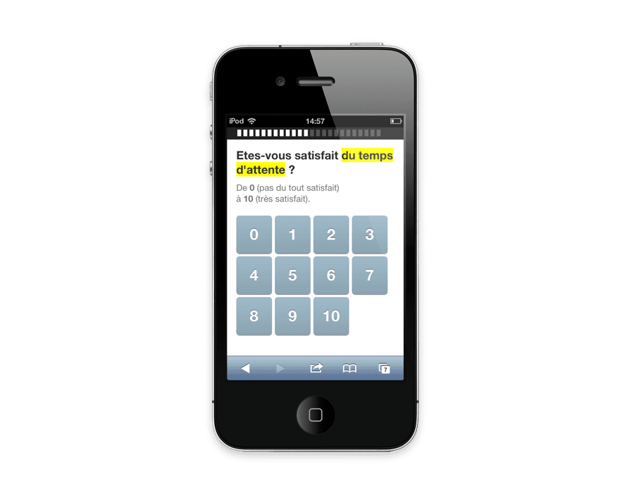 écran de l'application web mobile sfr