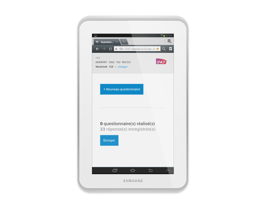 écran de l'application web mobile sfr
